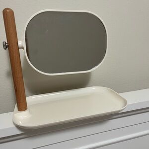 Cream Vanity Mirror with Tray